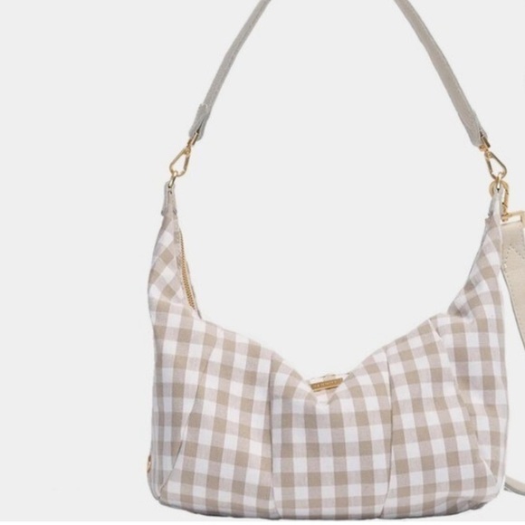 Hammitt Morgan Bag in Dandelion Gingham Shoulder/Crossbody Croissant Shape - Picture 1 of 13
